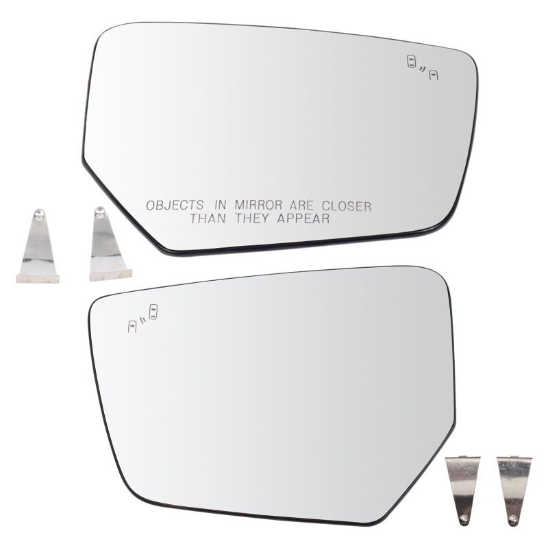 TRQ Driver and Passenger Side Mirror Glass Set Compatible with 20142015 Chevrolet Impala GM1324135 GM1323135