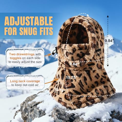 Biange Ski Mask Kids Balaclava, Boys Girls Winter Fleece Hats Beanies for Kids, Fluffy Winter Hat Ski Face Mask Cover Snow Gear - Image 3