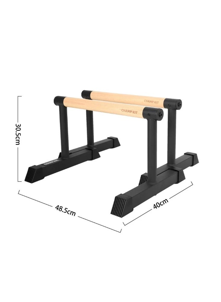 Champ Kit Elevated Wooden Parallettes for Calisthenics and Upper Body Training - Image 2