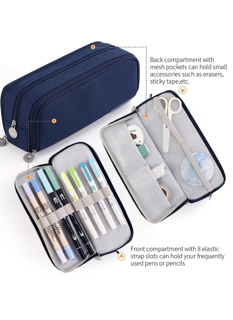 Daytoyz Large Capacity Pencil Case 3 Compartment Pouch Pen Bag for School Teen Girl Boy Men Women  - Image 3