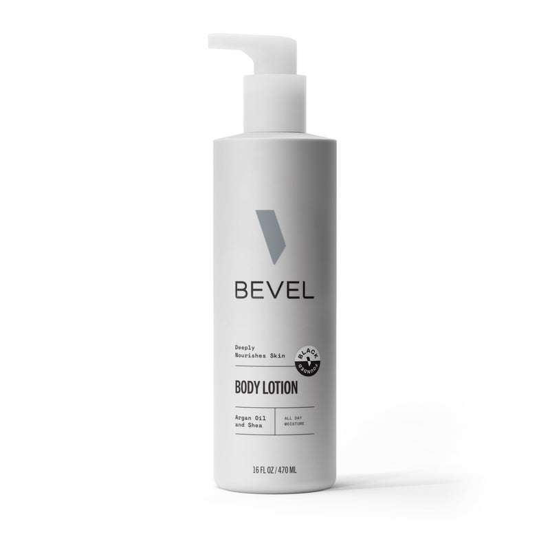 Bevel All Day Body Lotion for Men with Shea Butter and Argan Oil, Lightweight Formula Softens and Smoothes Skin, 16 Oz (Packaging May Vary) - Image 1