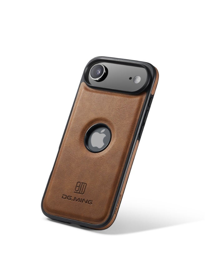 ديجمينغ جراب حماية خلفي جلد صناعي مع فتحة شعار مضاد للصدمات متوافق مع   Iphone 17 Air (بني) - Image 1