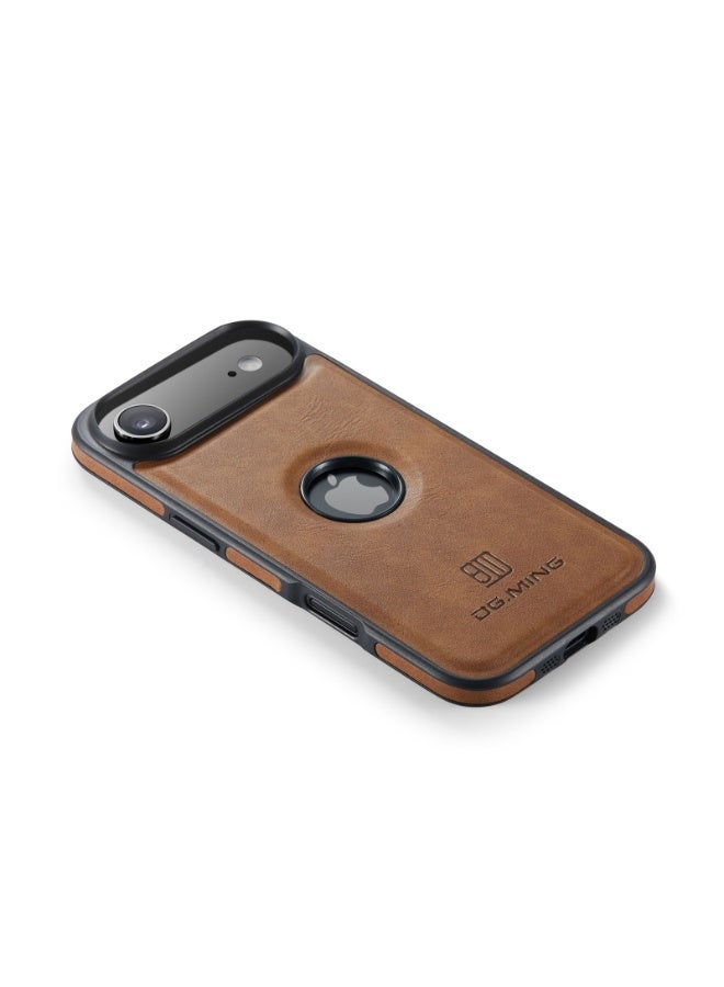 ديجمينغ جراب حماية خلفي جلد صناعي مع فتحة شعار مضاد للصدمات متوافق مع   Iphone 17 Air (بني) - Image 2