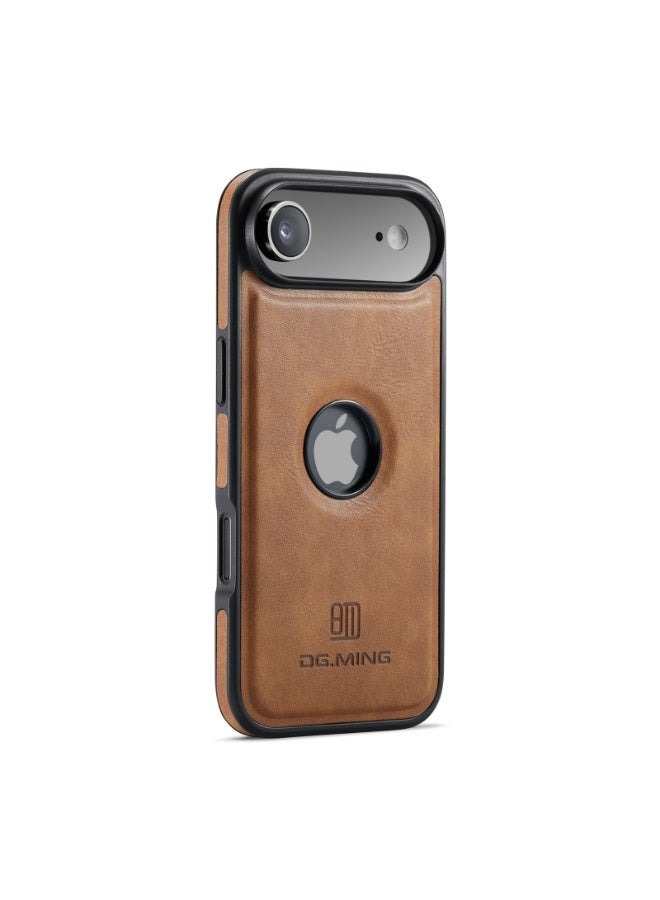 ديجمينغ جراب حماية خلفي جلد صناعي مع فتحة شعار مضاد للصدمات متوافق مع   Iphone 17 Air (بني) - Image 3