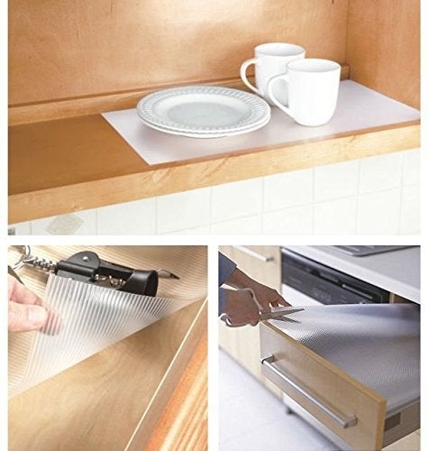 Asier Multipurpose Textured Super Strong Anti Slip Grip Mat - for Fridge, Bathroom, Kitchen, Drawer, Shelf Liner - Transparent White Color (45 x 500 CM) - Image 3