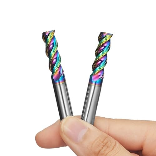 WEXWE Tools DLC Series Carbide Square End Mill, Diamond-Like Coating, End Mill for Aluminum, Copper, Magnesium Alloys, High Silicon Aluminum, Composite Materials, 3 Flute, Inch Size（5/16", 2pcs） - Image 1