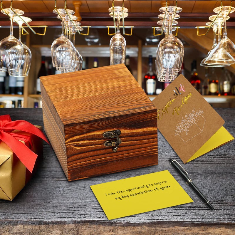 DIOXADOP Whiskey Stones and Whiskey Glass Gift Set, DIOXADOP 8 Natural Whisky Stones 1 Crystal Whisky Glasses with Blessing Card in Exquisite Wooden Box, Prepare a Gift for a Whisky Scotch Bourbon Lover - Image 2