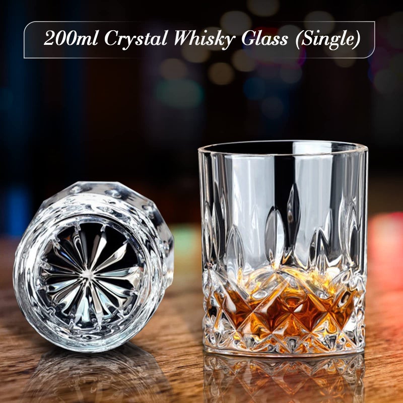 DIOXADOP Whiskey Stones and Whiskey Glass Gift Set, DIOXADOP 8 Natural Whisky Stones 1 Crystal Whisky Glasses with Blessing Card in Exquisite Wooden Box, Prepare a Gift for a Whisky Scotch Bourbon Lover - Image 4