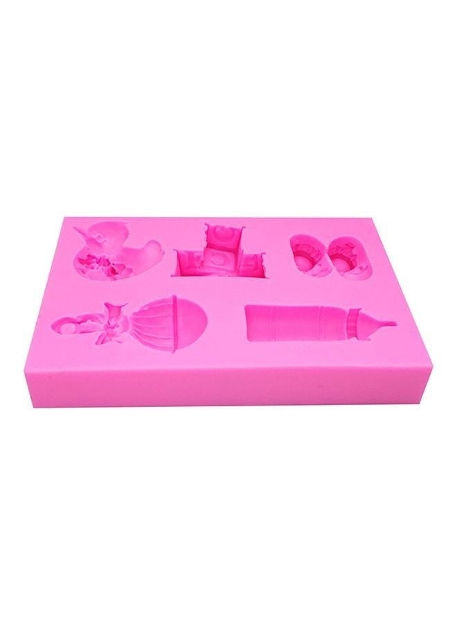 Silicone Fondant Mould Pink， Fondant Molds For Baby Birthday Cake Decoration Cupcake Topper Chocolate Candy Sugar Craft Gum Paste Polymer Clay - Image 2