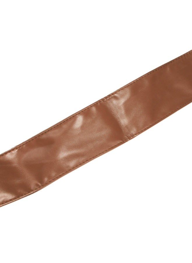 حزام نسائي حزام جلدي بقوس طويل جدا لف الخصر العريض في جميع أنحاء الحزام (كاكي) - Image 4