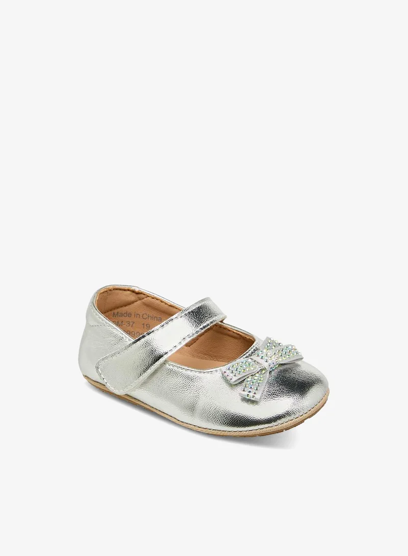 بيرفيت Booties With Hook & Loop Closure, Embellished Bow