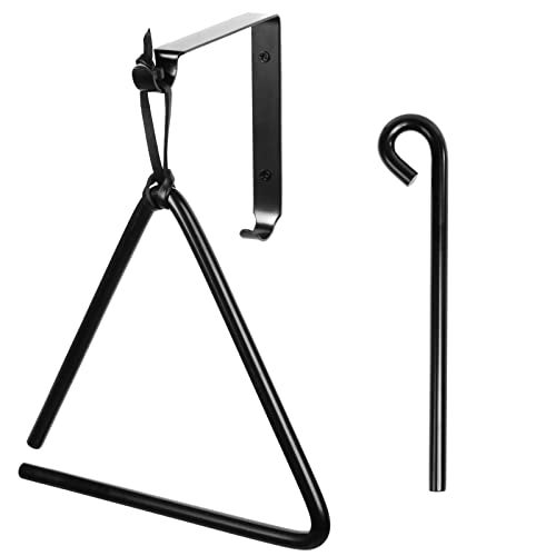 WMM جرس العشاء مثلث 9 بوصة معلق جرس مثلث إيقاعي مع ضارب جرس خارجي جرس حائط جرس مثبت على الحائط داخلي جرس فولاذي - Image 2