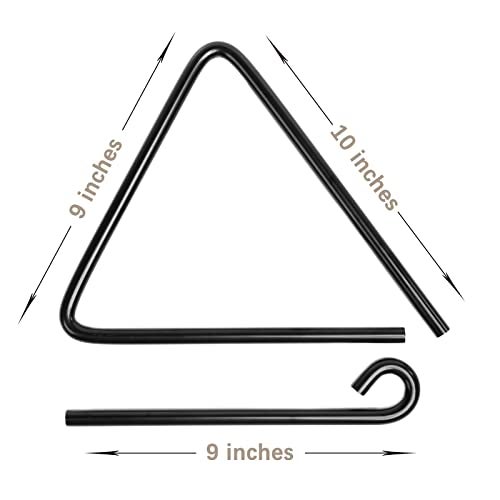 WMM جرس العشاء مثلث 9 بوصة معلق جرس مثلث إيقاعي مع ضارب جرس خارجي جرس حائط جرس مثبت على الحائط داخلي جرس فولاذي - Image 3