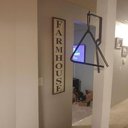 WMM جرس العشاء مثلث 9 بوصة معلق جرس مثلث إيقاعي مع ضارب جرس خارجي جرس حائط جرس مثبت على الحائط داخلي جرس فولاذي - Image 4