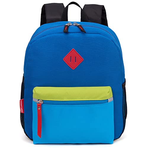 HawLander Little Kids Backpack for Boys or Girls, Toddler School Bag Fits 3 to 6 years old, Blue 02, 12 Inch - Image 1