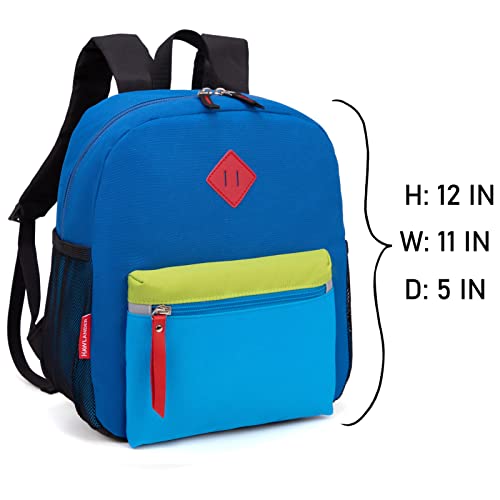 HawLander Little Kids Backpack for Boys or Girls, Toddler School Bag Fits 3 to 6 years old, Blue 02, 12 Inch - Image 4
