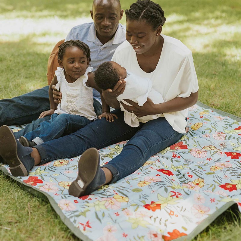 Little Unicorn 5'x7' Outdoor Family Picnic & Beach Blanket | Durable & Water-Resistant Fabric | Compact Fold & Easily Wipes Clean | Zipper Pocket (Primrose Patch) - Image 3