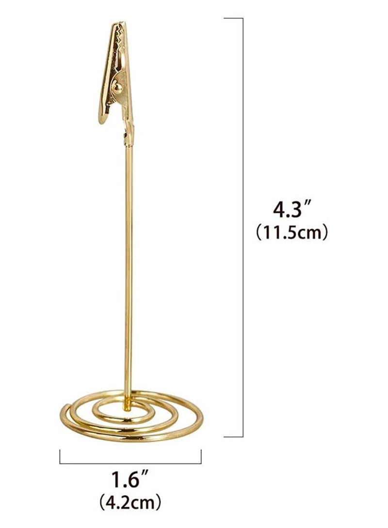 Captaintech 12pcs Place Card Holder Memo Clip Photo Table Number Gold Holder Stand Paper Menu Stand - Image 3