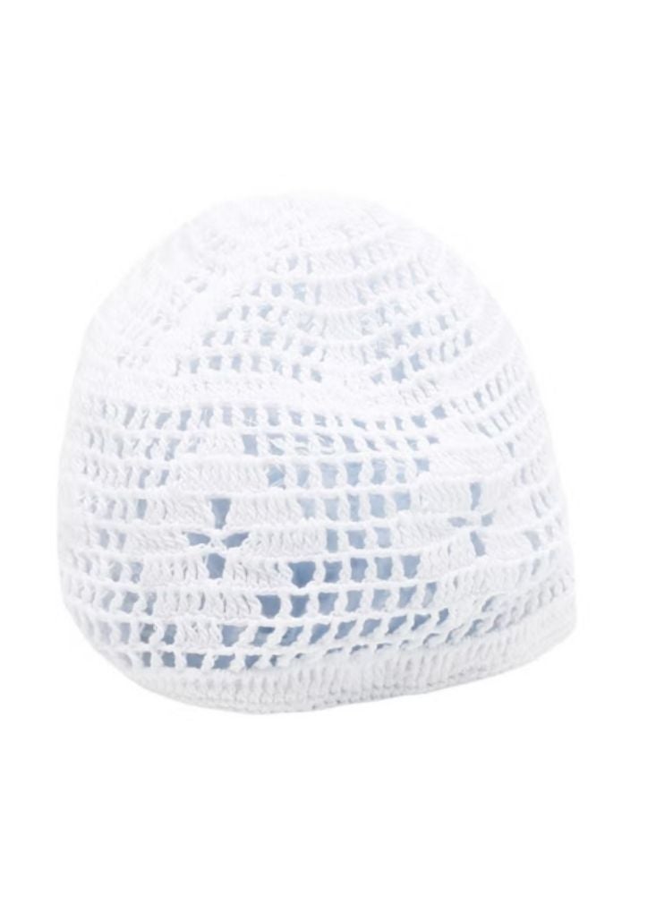 Premium 3 Pieces Casual Ghafiya And Kufi Cap White - Image 2