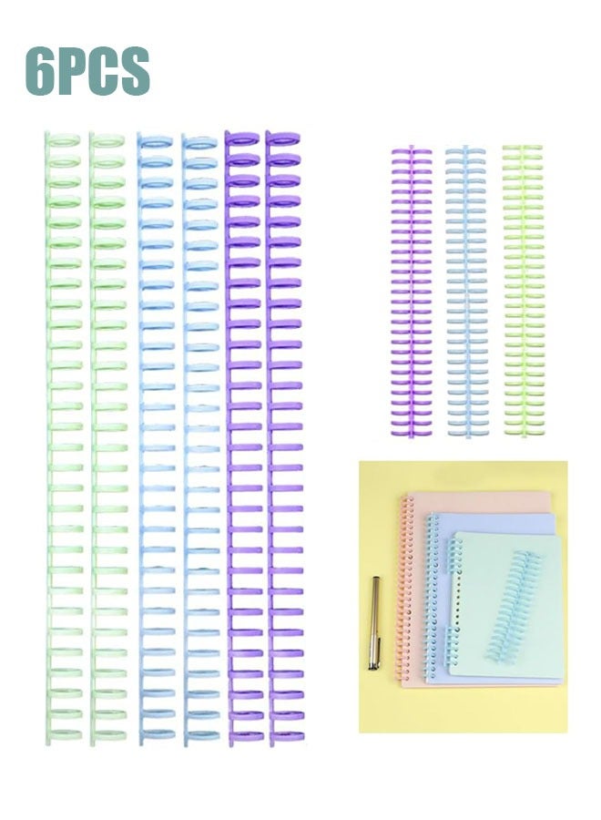 ZVEV 6 PCS Books Rings Plastic Binder Ring for Loose Sheets Binding Spine Rings Loose Leaf Book Rings Book Rings 9.5 mm Binder Ring 20 Sheets Capacity for DIY Paper Notebook Album Scrapbook  - Image 1