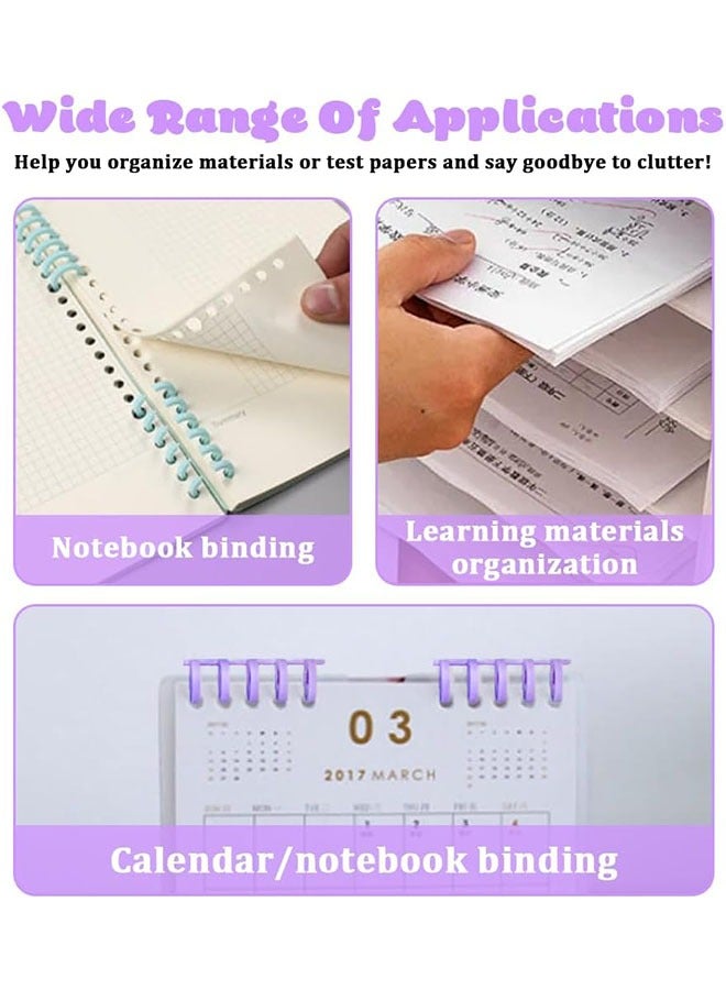 ZVEV 6 PCS Books Rings Plastic Binder Ring for Loose Sheets Binding Spine Rings Loose Leaf Book Rings Book Rings 9.5 mm Binder Ring 20 Sheets Capacity for DIY Paper Notebook Album Scrapbook  - Image 2