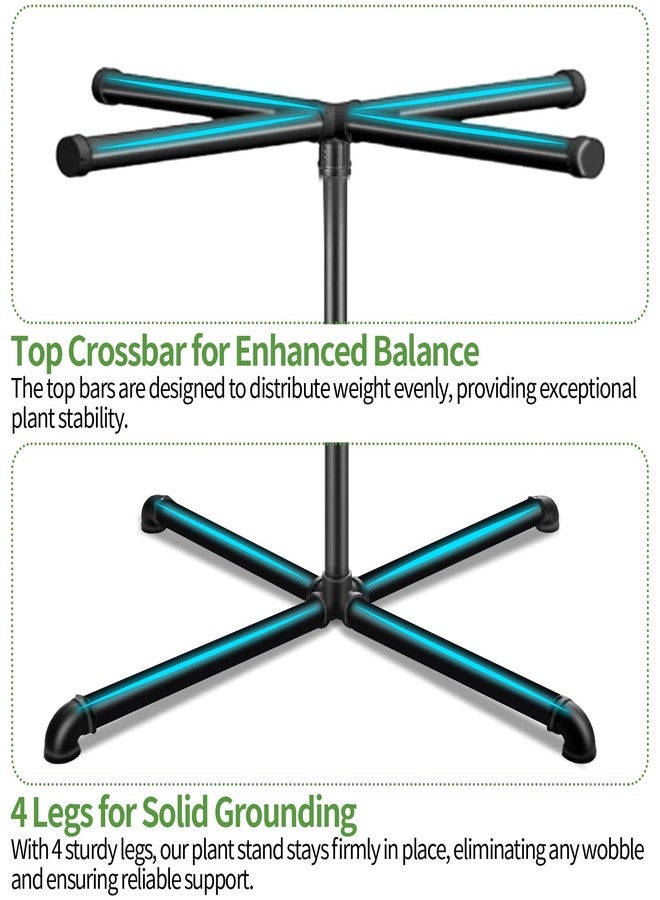 OugeWood Plant Hanger Indoor, Hanging Plant Stand Heavy Duty Metal Standing Plant Hanger with 4 Hooks Hanging Plant Holder Hanging Planter for Indoor Plants Bedroom Living Room Balcony - Image 4