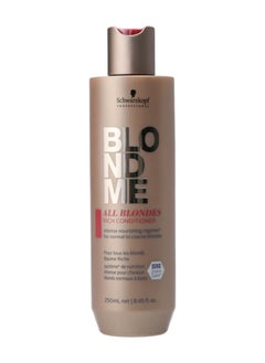Schwarzkopf BLONDME All Blondes Rich Conditioner – Nourishing Daily Treatment – Strength, Elasticity and Shine for Normal to Coarse Color Treated and Natural Blonde Hair, 250 ml  - Image 1