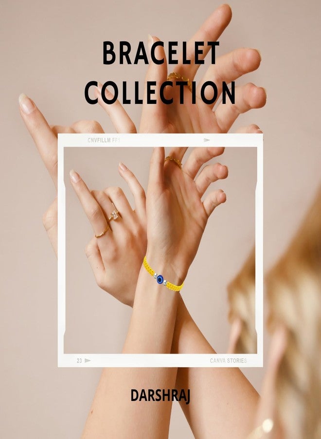 DARSHRAJ 925 Silver Handmade Bracelet | Thread Najariya | Evil Eye Bracelet | Silver Najariya | Thread Bracelet for Women|Men|Boys|Girls (Yellow) - Image 4