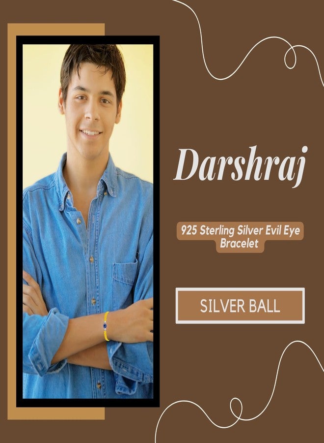 DARSHRAJ 925 Silver Handmade Bracelet | Thread Najariya | Evil Eye Bracelet | Silver Najariya | Thread Bracelet for Women|Men|Boys|Girls (Yellow) - Image 5