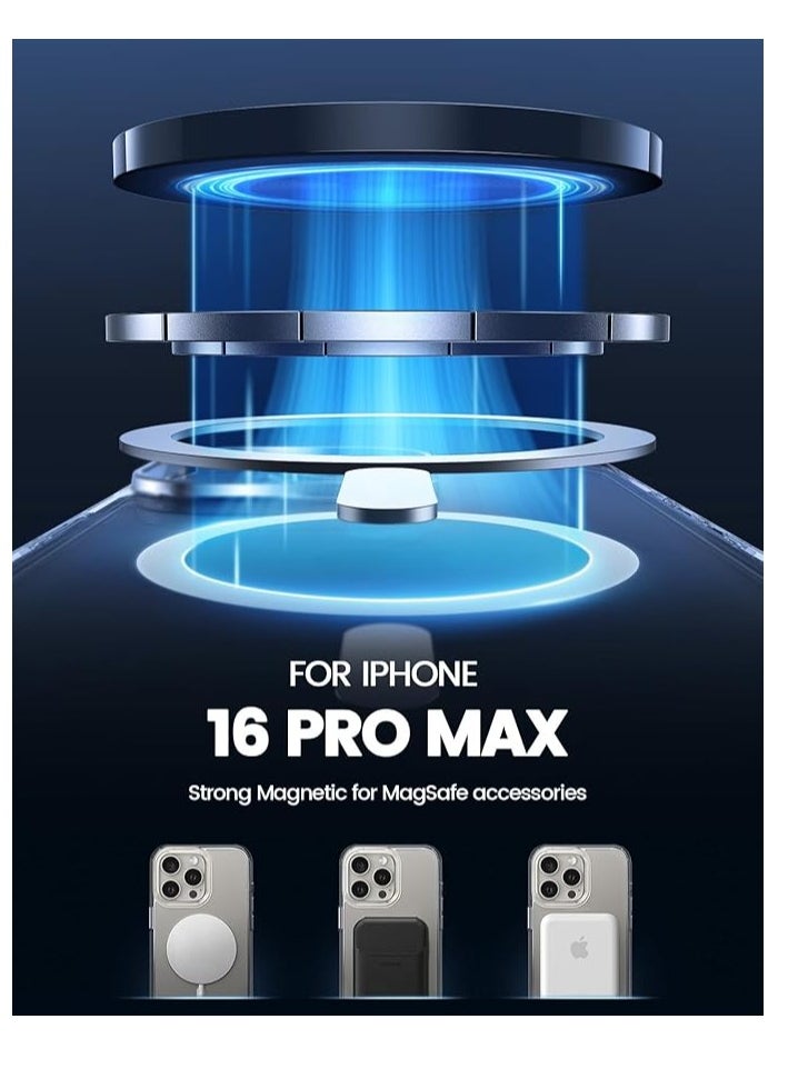ماركة غير محددة - جراب لهاتف iPhone 16 Pro Max مزود بمغناطيس قوي، حماية عسكرية، غير قابل للاصفرار، جراب هاتف نحيف مقاوم للصدمات، جراب هاتف Mag Safe رفيع للنساء والرجال لهاتف Apple iPhone 16 Pro Max - Image 1