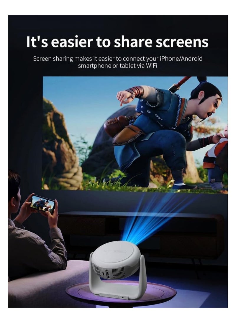 SUKILO Wireless Android Projector – 1080p Full HD, 9750mAh Battery, Auto Focus, Built-in Desk Lamp, Portable Home Cinema  - Image 3