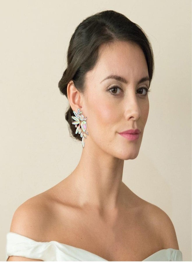 VANGETIMI Vintage Rhinestone Statement Earrings for Women Fashion Bling Colorful Crystal Cluster Drop Dangle Earrings, 2.83 inches, Rhinestone Glass, Rhinestone - Image 2