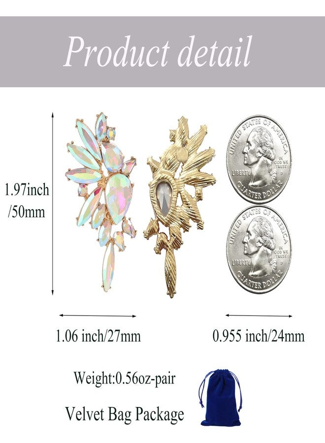 VANGETIMI Vintage Rhinestone Statement Earrings for Women Fashion Bling Colorful Crystal Cluster Drop Dangle Earrings, 2.83 inches, Rhinestone Glass, Rhinestone - Image 5