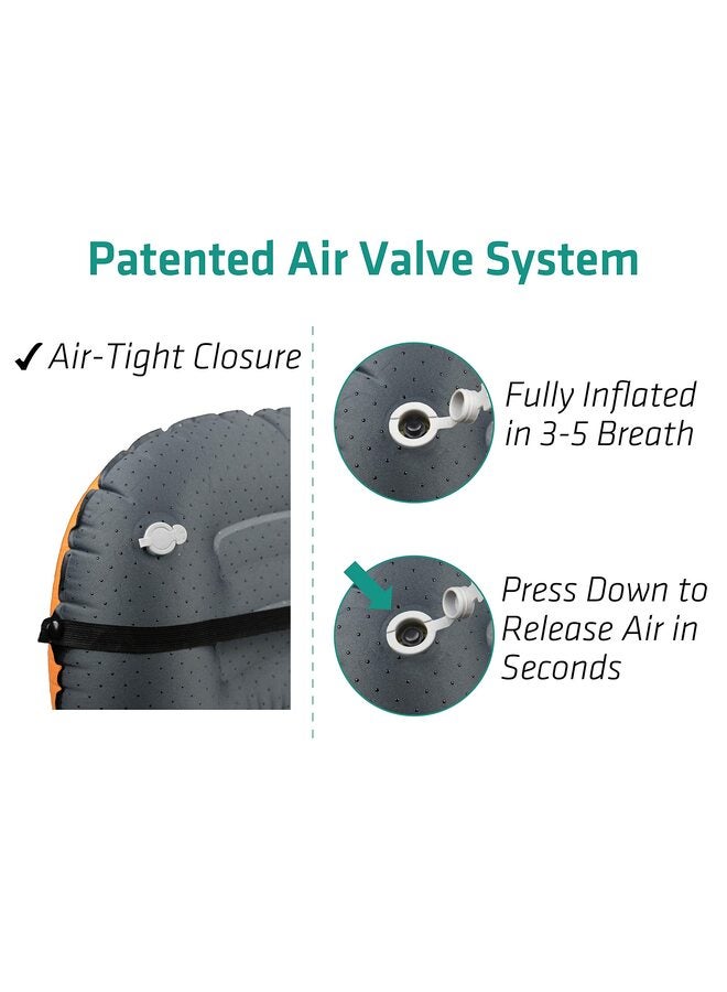 LAMAY Ultralight Inflatable Camping Travel Pillow Compressible Compact, Comfortable Ergonomic Inflating Pillows for Neck Lumbar Support While Camp Hiking Backpacking Black - Image 3