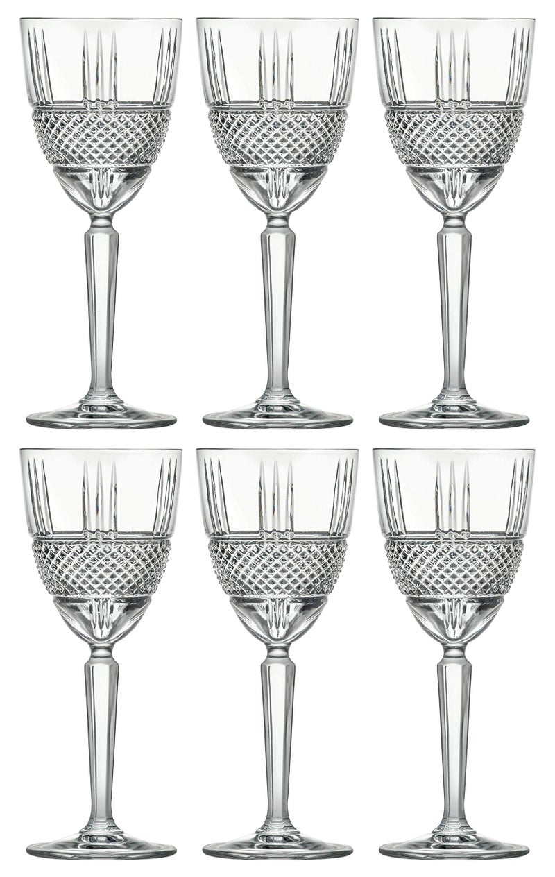 Barski Goblet White Wine Crystal Glass Water Glass Stemmed Glasses Set of 6 Goblets 8 oz Beautifully Designed Made in Europe