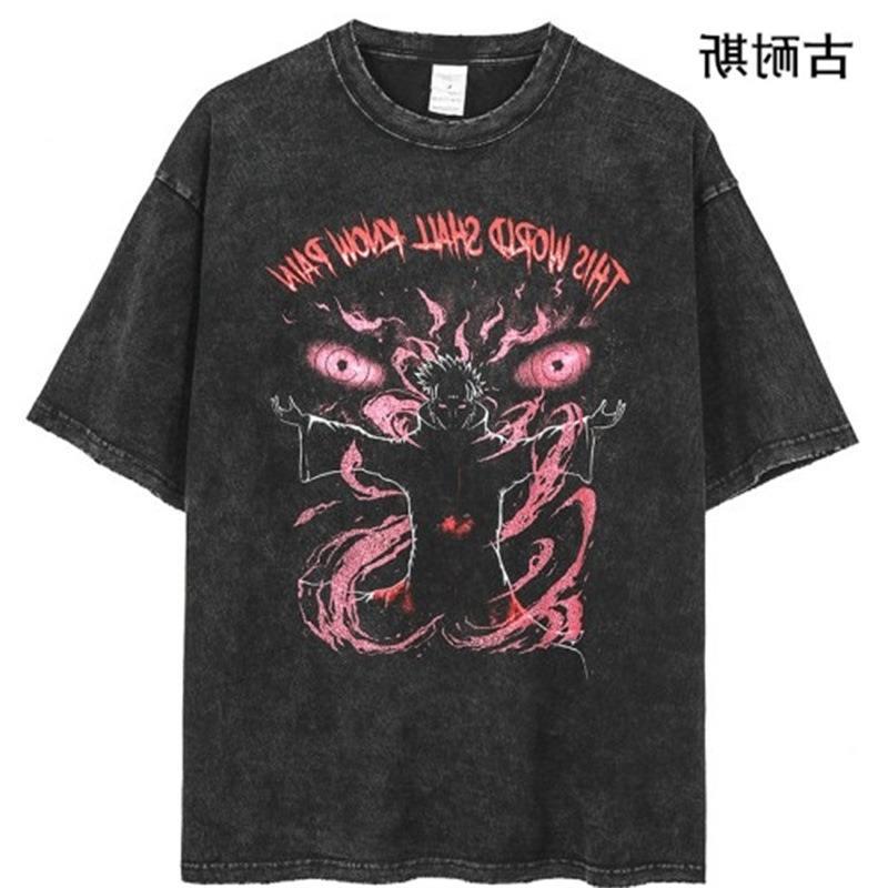Lazada Hip-Hop Street Retro Loose Wash Water Do Old Short Sleeve T-Shirt Men Ins Tide - Image 4