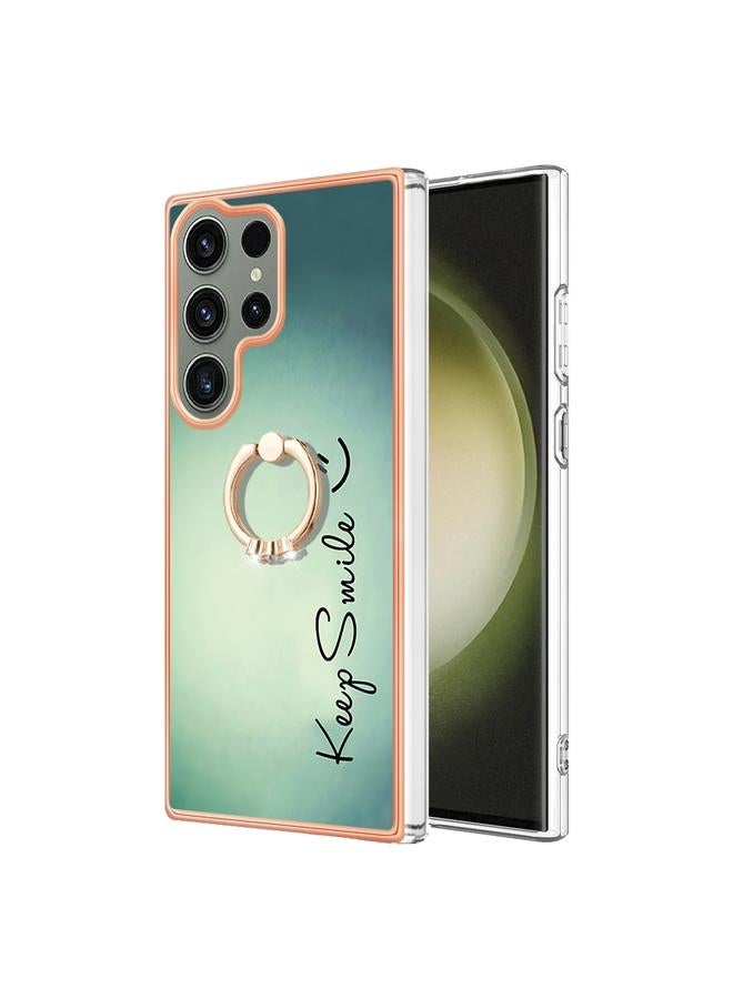 اس-توب جراب لهاتف Samsung Galaxy S23 Ultra 5G مطلي بالكهرباء من الجانبين مع حامل حلقي - Image 2