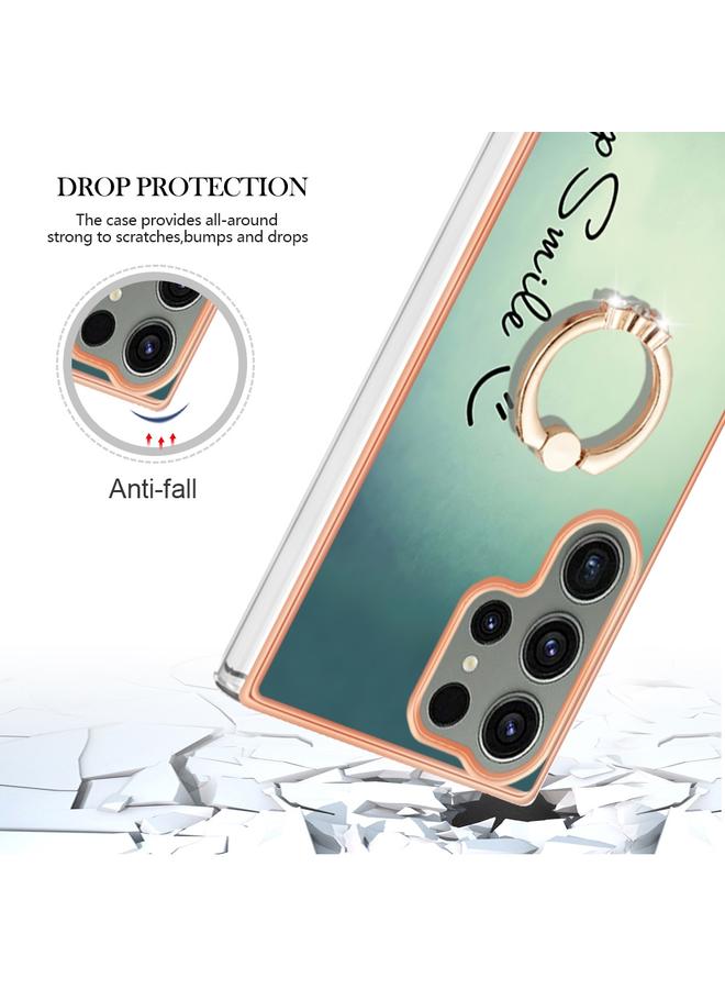 اس-توب جراب لهاتف Samsung Galaxy S23 Ultra 5G مطلي بالكهرباء من الجانبين مع حامل حلقي - Image 4