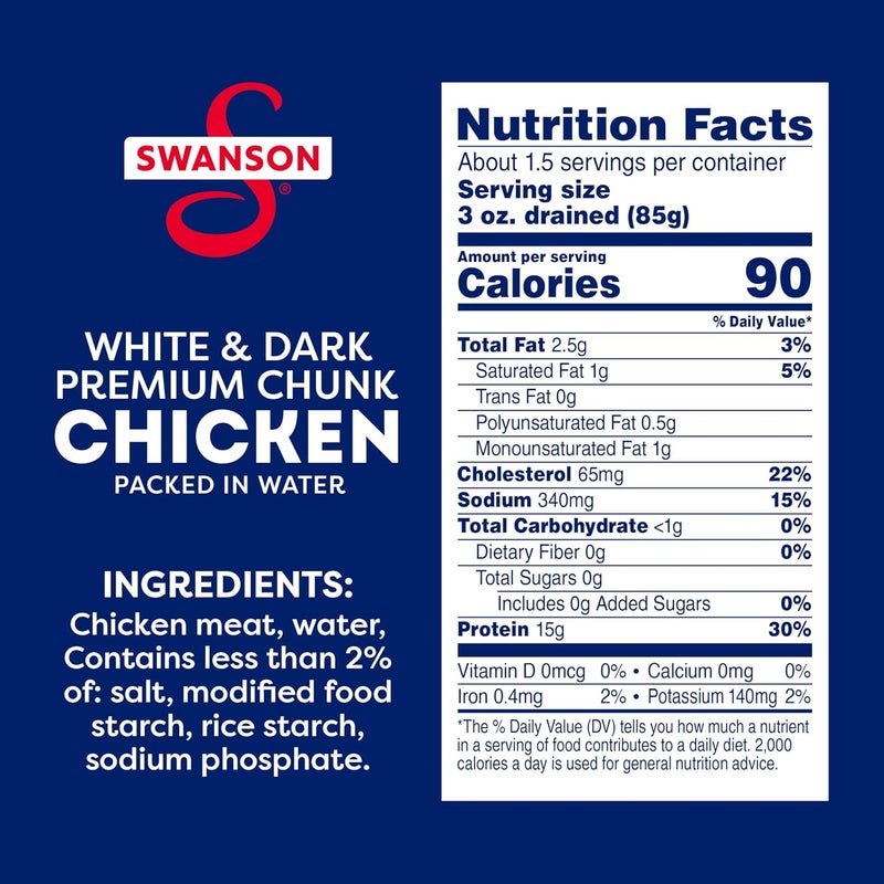 Swanson White and Dark Premium Chunk Canned Chicken Breast - Image 2