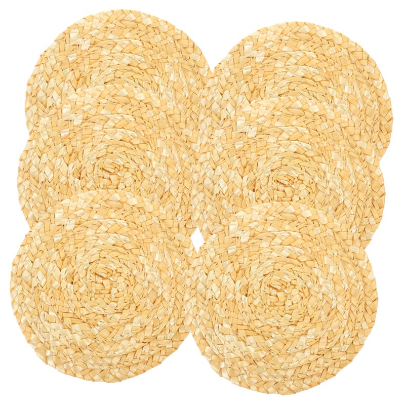 6Pcs Heat Resistant Absorbent Straw Braided Car Cup Coasters Set - Image 2