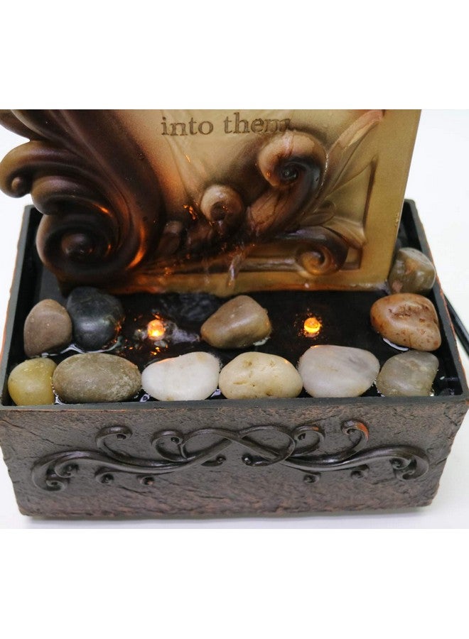 Nature's Mark 9" H Inspirational Tabletop Water Fountain With Natural River Rocks And Led Lights (Power Cord Attached)  - Image 2