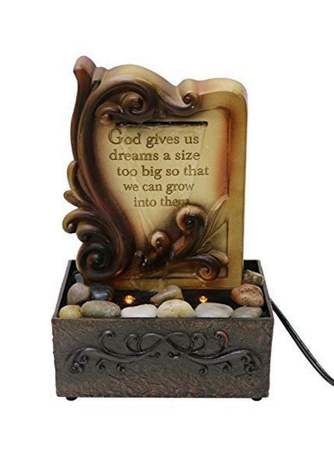 Nature's Mark 9" H Inspirational Tabletop Water Fountain With Natural River Rocks And Led Lights (Power Cord Attached)  - Image 1