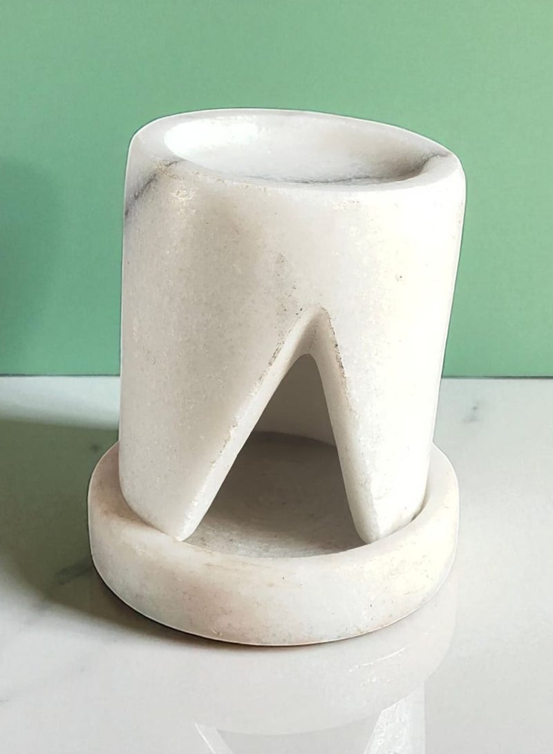 color zone pottery Oil diffuser made of natural Carrara marble, size 13 cm - Image 2