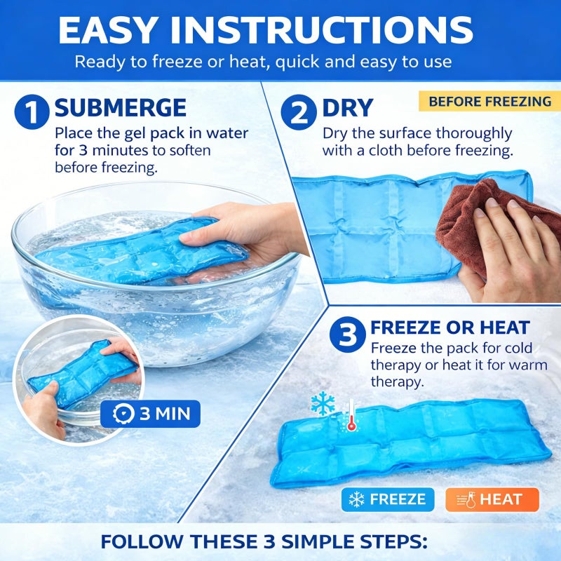 WORLD-BIO Ice Packs for Lunch Boxes Flexible - Reusable Slim Cooler Ice Packs 10â€ x 4â€ Long-Lasting Soft Freezer Packs for Lunch Bags, Coolers, Travel, Therapy & Camping, Food Safe Gel Cold Packs - Image 3