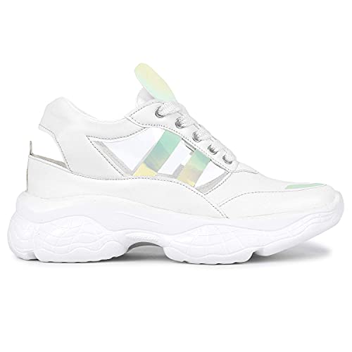 Amico Women's & Girls Sneakers Walking Casual Shoes White - Image 2
