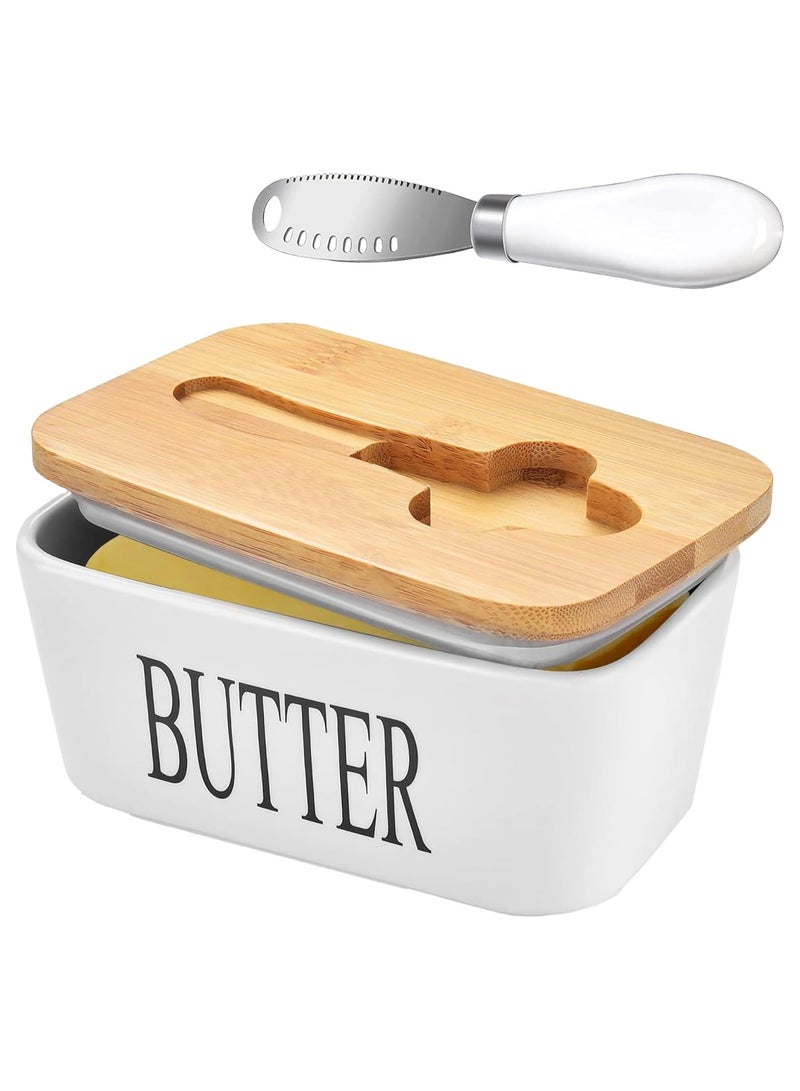 "Large Butter Dish with Lid and Knife for Table – Butter Keeper with Cover for Countertop, Butter Dish with Lid and Knife, Double Silicone Seal for Freshness (Random Color)"  - Image 1