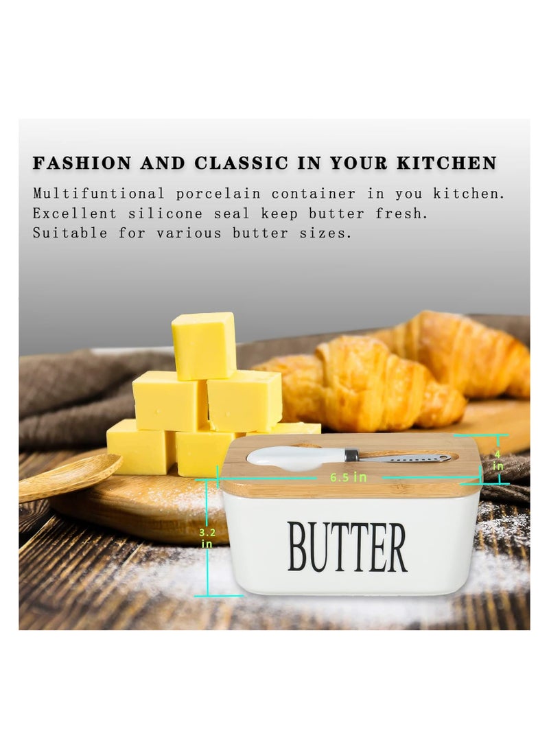 "Large Butter Dish with Lid and Knife for Table – Butter Keeper with Cover for Countertop, Butter Dish with Lid and Knife, Double Silicone Seal for Freshness (Random Color)"  - Image 5