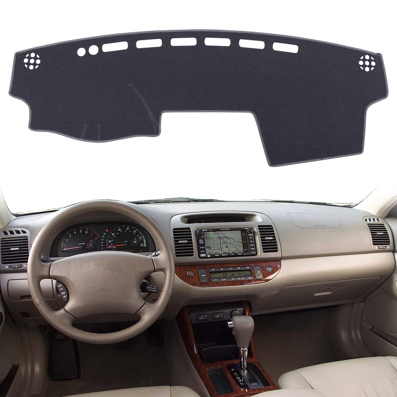 HanLanKa Dash Cover Mat Custom Fit for Toyota Camry 2002 2003 2004 2005 2006 with Cutout for Sensors and Dash Speakers wo Cutout for Airbag Dashboard Cover Pad Carpet 0206 Gray - Image 2