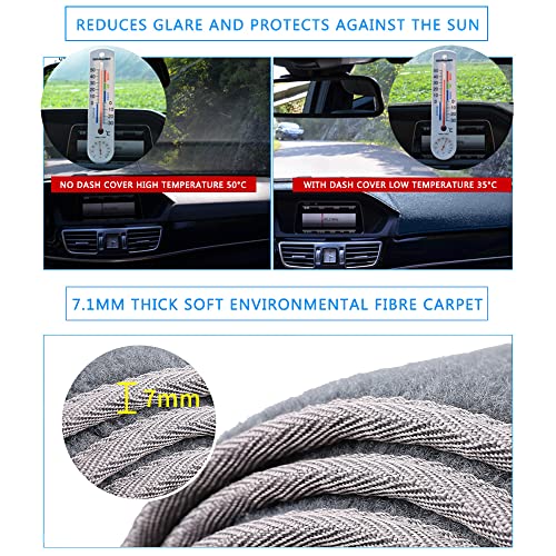 HanLanKa Dash Cover Mat Custom Fit for Toyota Camry 2002 2003 2004 2005 2006 with Cutout for Sensors and Dash Speakers wo Cutout for Airbag Dashboard Cover Pad Carpet 0206 Gray - Image 3