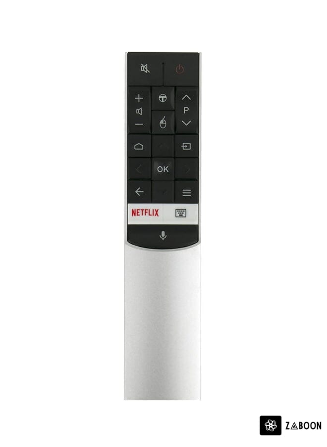 Zaboon Voice Search Remote Control With Netflix Button Fit For TCL C70 And P60 Series Black/White